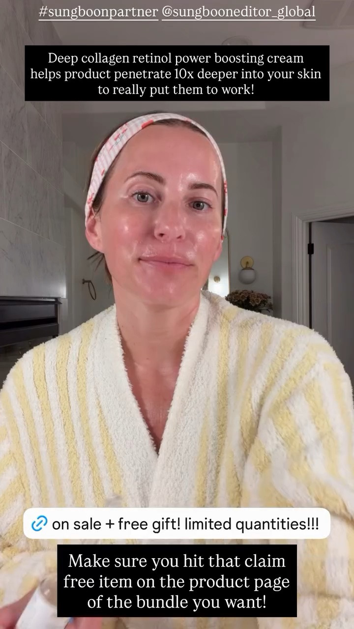 Make sure you hit that claim free item on the product page of the bundle you want! #sungboonpartner @sungbooneditor_global  Deep collagen retinol power boosting cream 
helps product penetrate 10x deeper into your skin to really put them to work!