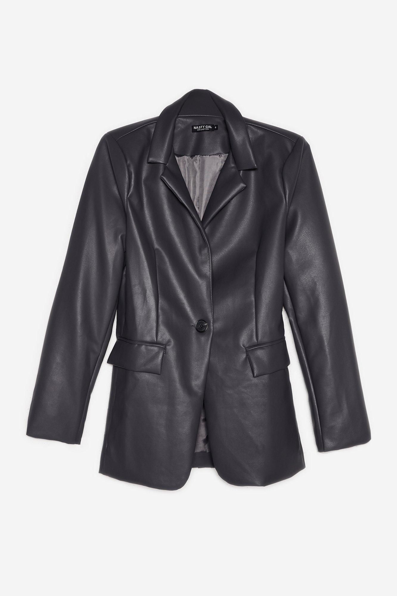 Relaxed Faux Leather Blazer | NastyGal (UK, IE)