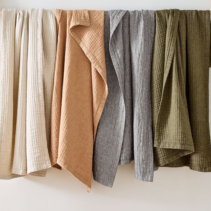 Linen Cotton Solid Throw | West Elm (US)