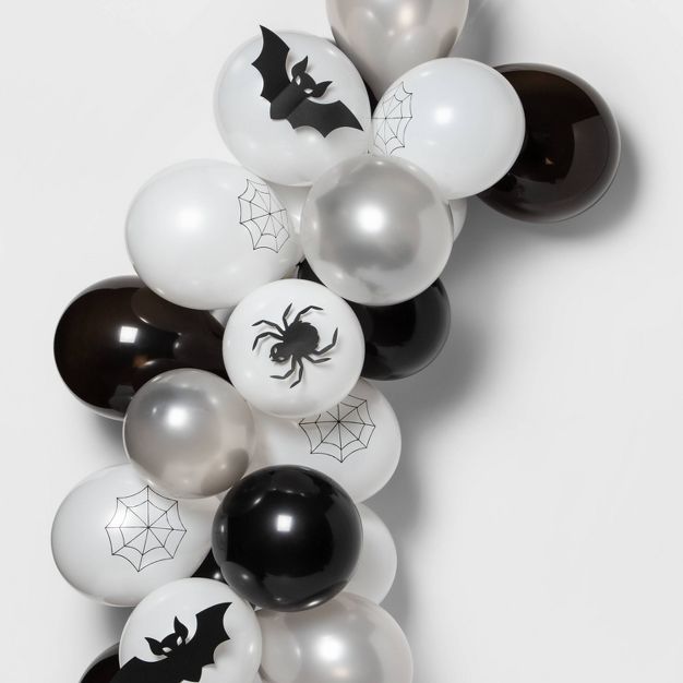 Spiders and Bats Black/White Halloween Balloon Arch Kit - Hyde & EEK! Boutique™ | Target