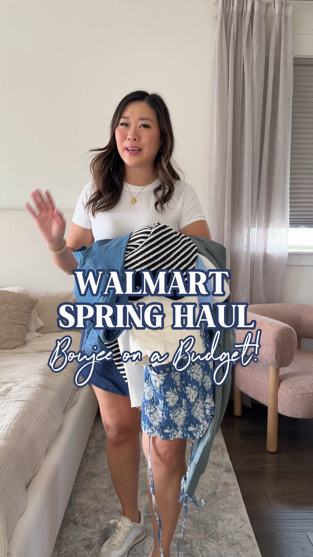 Walmart Spring Haul / Looks for less / Boujee on a budget / Activewear Sets / Swim looks / Dress / Mom outfits
Activewear: Medium
Eyelet Jacket: Medium
Denim: 8
Blue Cardigan: Medium
Striped Sweater: 1X
Swimsuit and Coverup: Medium
Dress: Small
Green Pullover and Shorts: Medium
White Tee: Medium
Pink Sweat Pants: Medium
Denim Jacket: Medium 