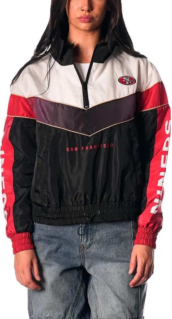 THE WILD COLLECTIVE Women's The Wild Collective Black San Francisco 49ers 1/4 Zip Track Jacket | ... | Nordstrom