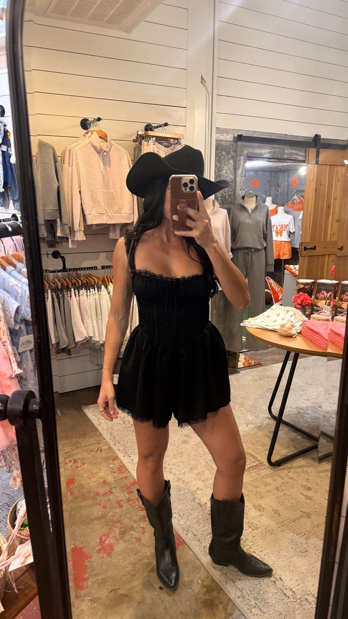 Tonight’s dinner outfit! 
@12th Tribe cowgirl hat 
Pretty little thing romper size 2
Black cowgirl boots 


#LTKFestival #LTKootd #LTKSeasonal