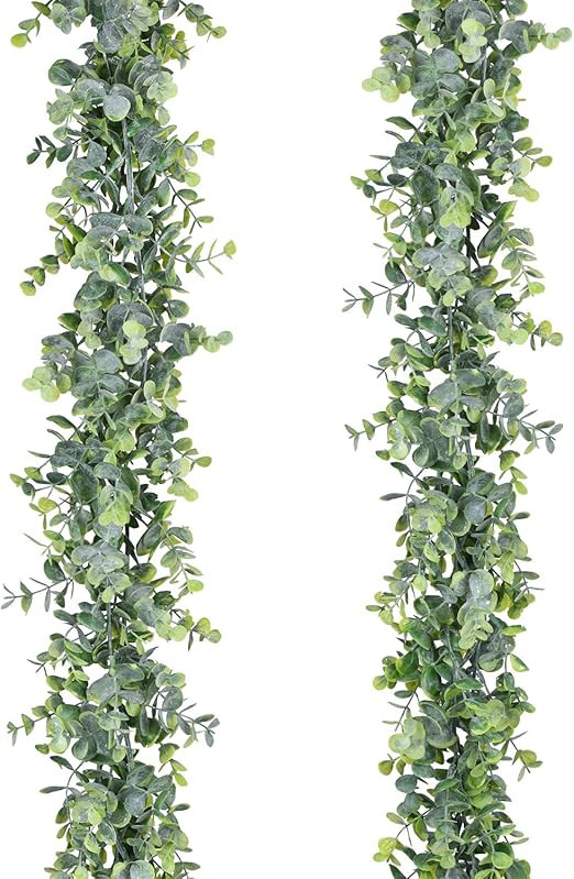 Lvydec 2 Pack Artificial Eucalyptus Garland, Fake Eucalyptus Greenery Garland Wedding Backdrop Ar... | Amazon (US)