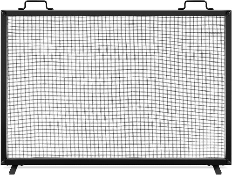 Best Choice Products 38x27in Single Panel Fireplace Screen Handcrafted Steel Mesh Spark Guard for... | Amazon (US)