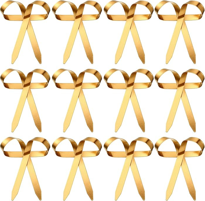 12 Pcs 2025 Metal Christmas Bow Ornaments for Christmas Tree Garland Wreath Bulk Bow with Clip Or... | Amazon (US)