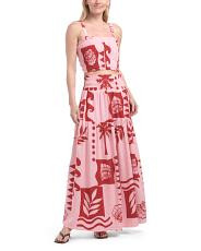 2pc Palm Shirred Crop Top And Skirt Set | TJ Maxx