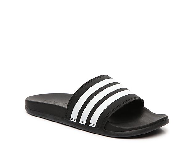 adidas Adilette Slide Sandal - Women's - Black/White | DSW