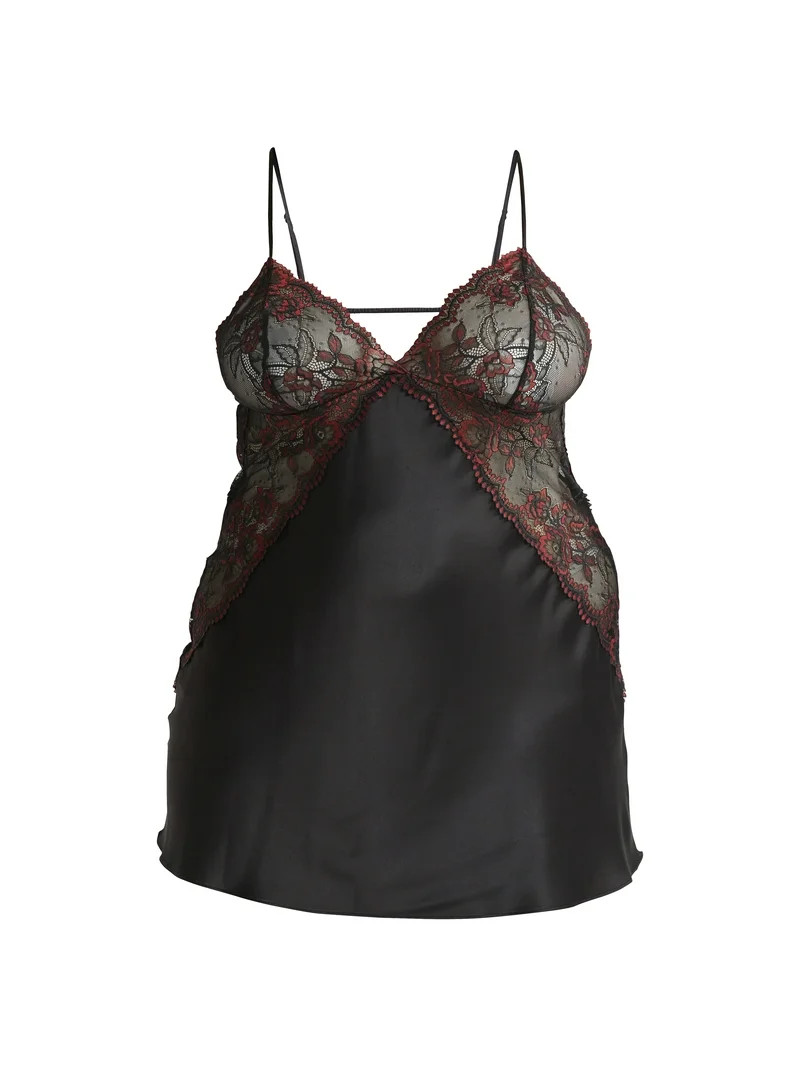 Joyspun Women’s and Women’s Plus Satin and Lace Bridal Chemise, Sizes XS to 3X | Walmart (US)