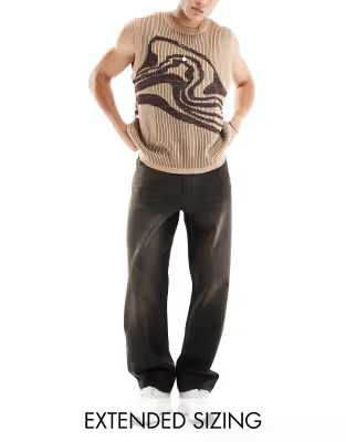 ASOS DESIGN baggy jeans with brown tint in washed black | ASOS (Global)