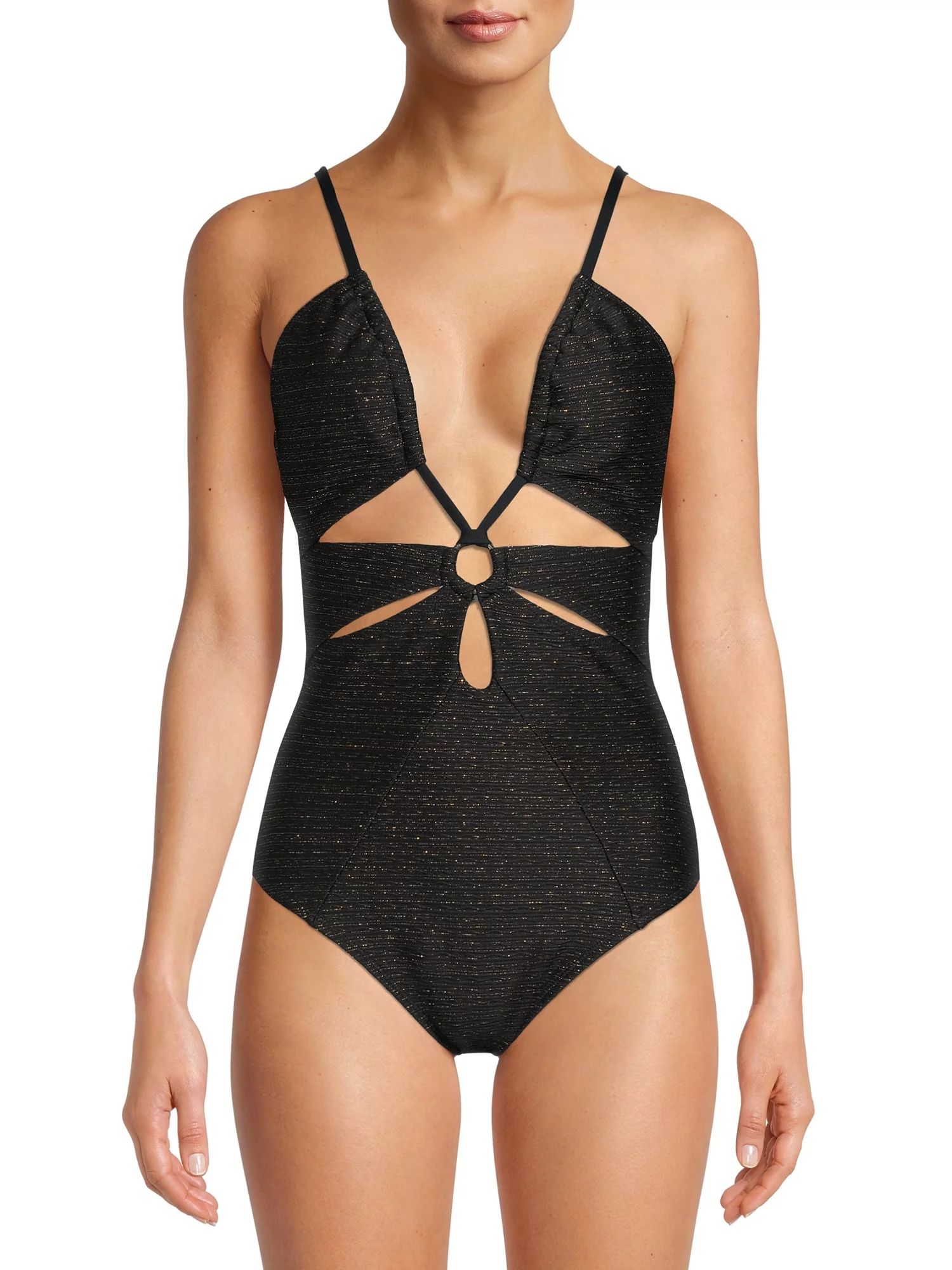 Time and Tru Women's Cut Out One Piece Swimsuit | Walmart (US)