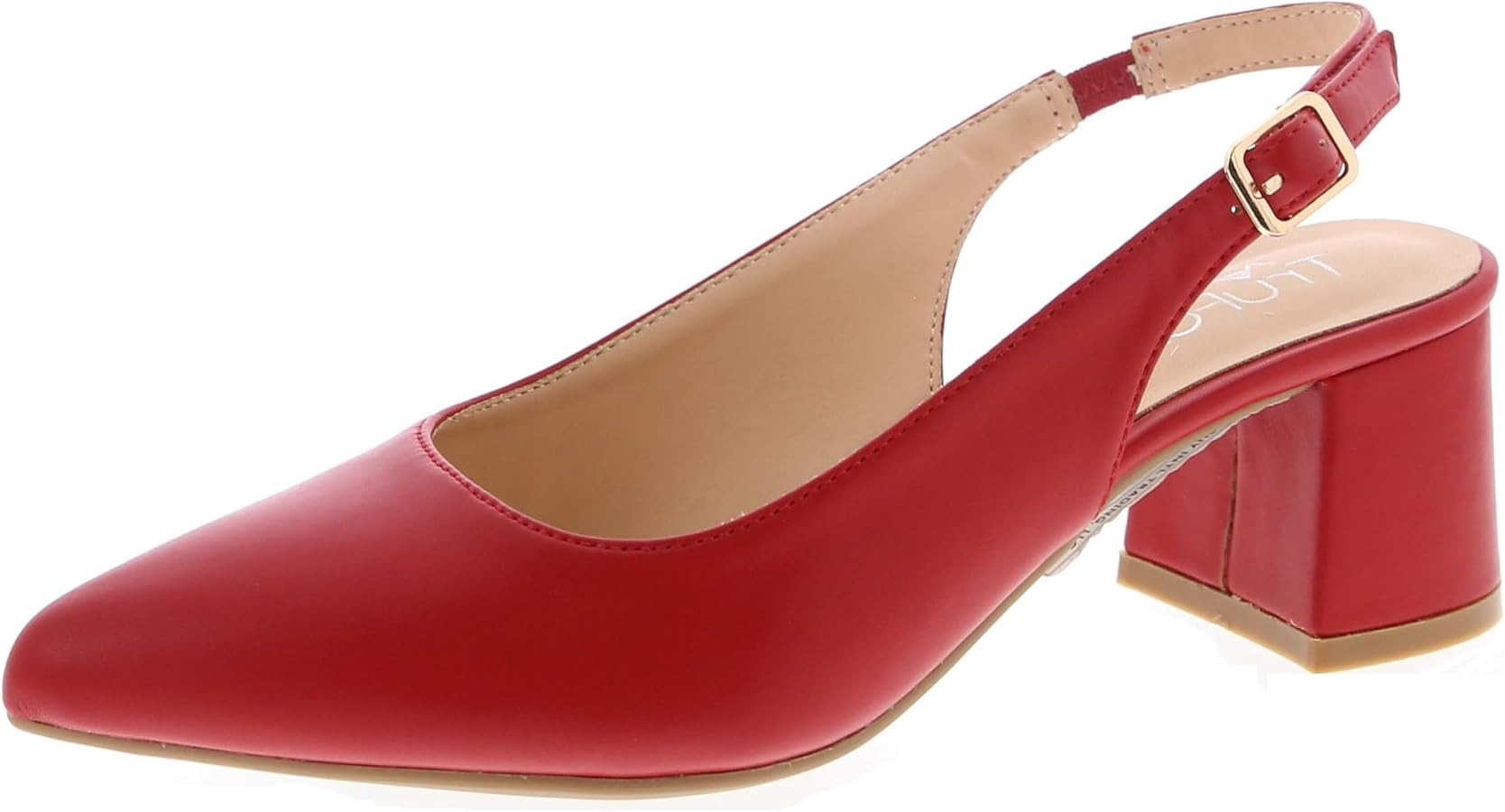 Women's Pointed Toe Block Heel Pumps Slingback Chunky Slip On Low Mid Heel Closed Toe | Amazon (US)