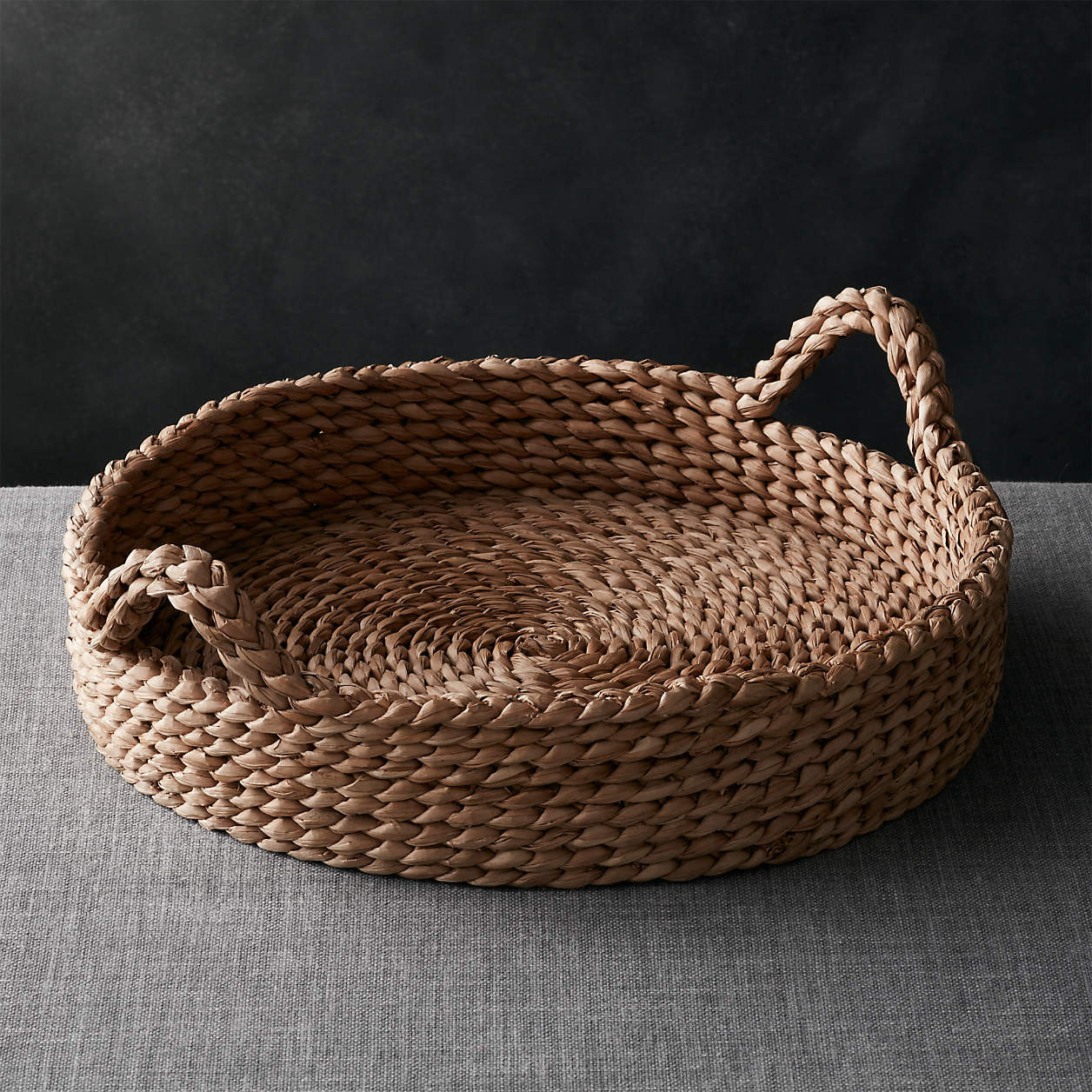 Onslow Handwoven Round Decorative Tray 17" + Reviews | Crate & Barrel | Crate & Barrel
