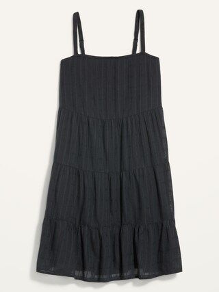 Sleeveless Tiered Dobby Swing Dress for Women | Old Navy (US)