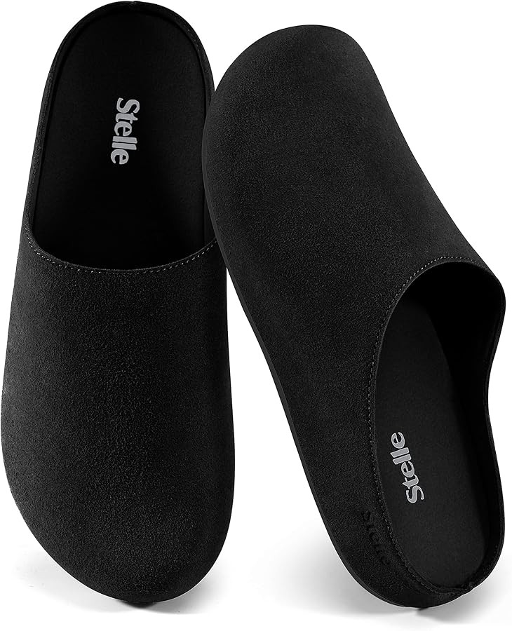 Stelle Clogs Women Mens Arch Support Suede Soft Cork Footbed Sandals Potato Shoes Slip on Home Sl... | Amazon (US)
