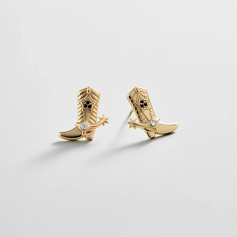 14K Gold Just For Fun Earrings - Cowboy Boot | BaubleBar
