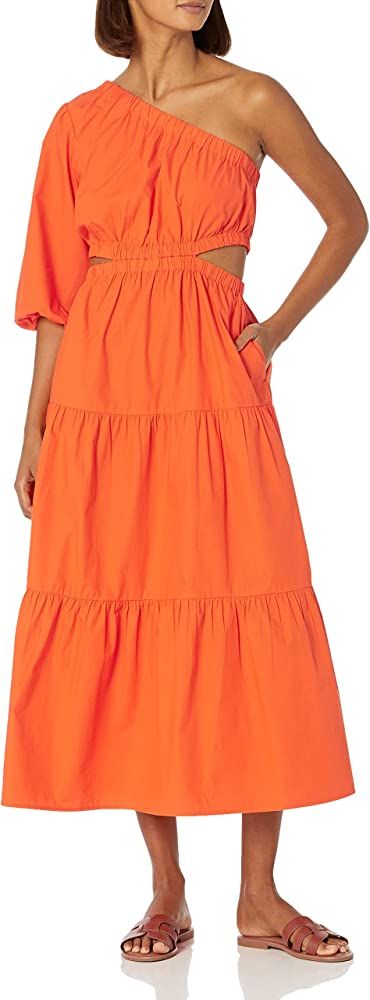 The Drop Women's April One-Shoulder Cutout Tiered Midi Dress | Amazon (US)