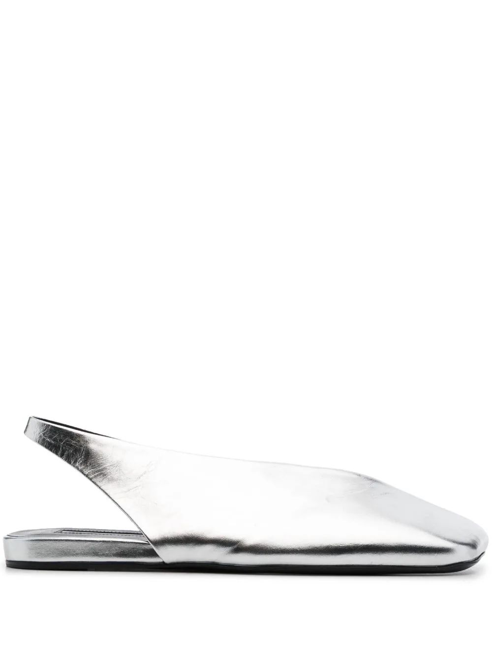 Jil Sander square-toe Metallic Ballerina Shoes - Farfetch | Farfetch Global