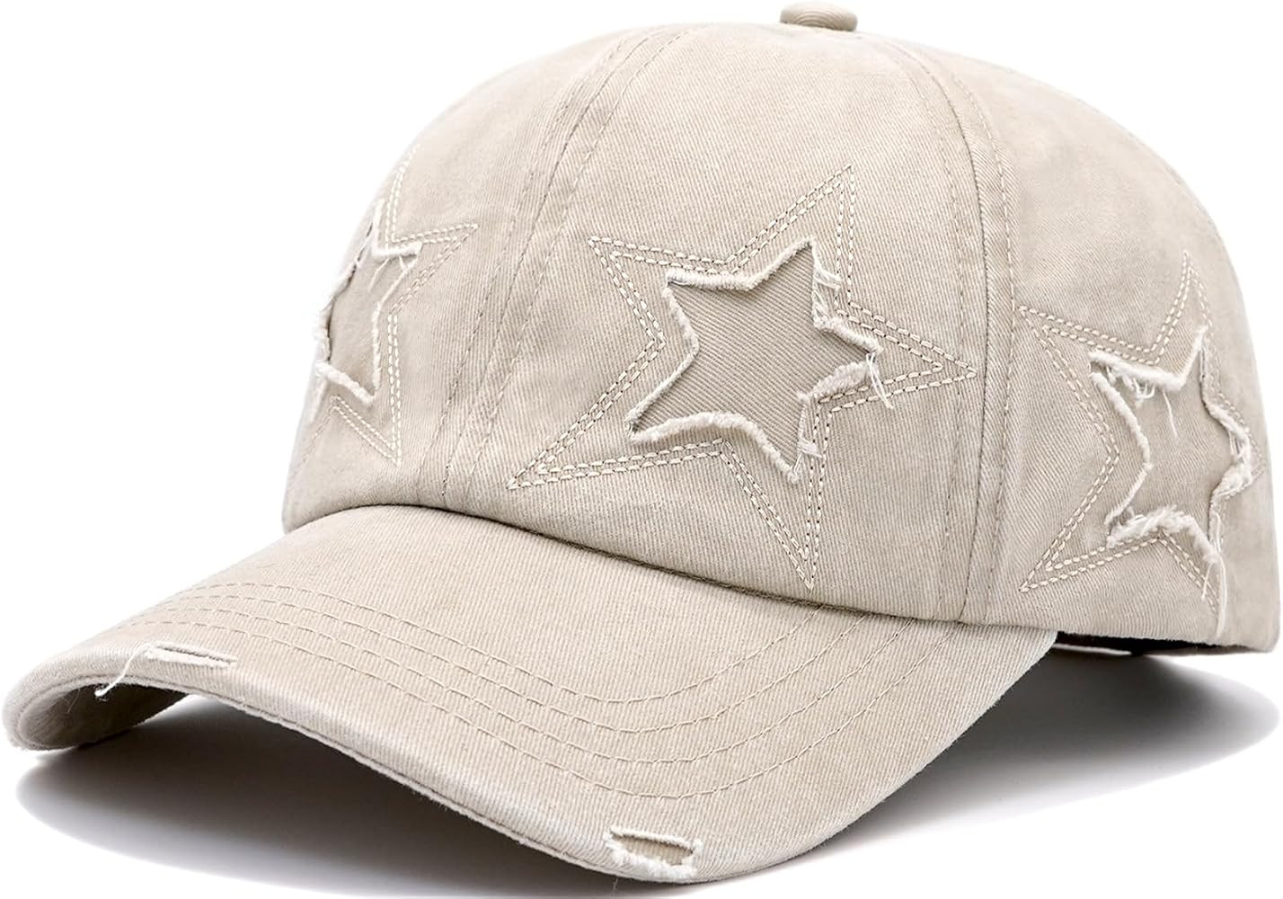 Retro Washed Distressed Baseball Cap with Five Pointed Stars for Women Men | Amazon (US)