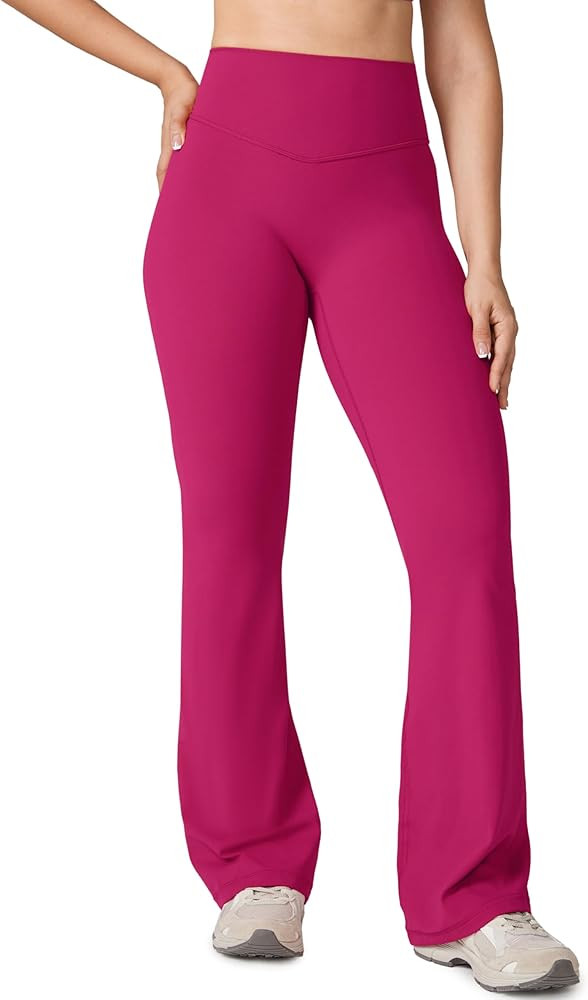 Hugcurve No Front Seam High Waisted Flare Leggings for Women Bootcut Yoga Pants Buttery Soft - 29... | Amazon (US)