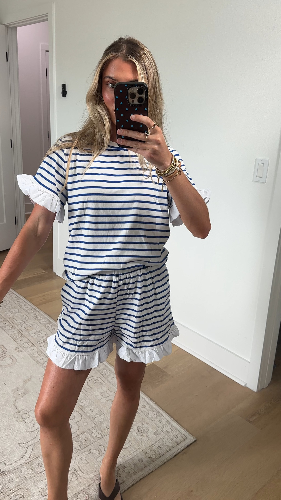 Amazon size small Tankaneo Womens 2 Piece Striped Shorts Set Ruffle Short Sleeve Tops Hight Waist Shorts Matching Sets Summer Vacation Outfits

#LTKSeasonal #LTKSaleAlert #LTKootd