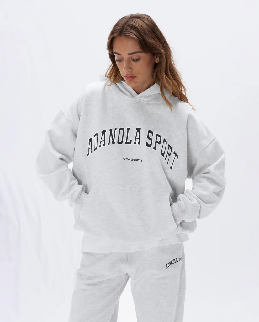 AS Oversized Hoodie - Light Grey Melange | Adanola UK