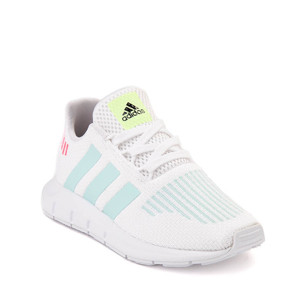 adidas Swift Run Athletic Shoe - Little Kid - White / Aqua | Journeys