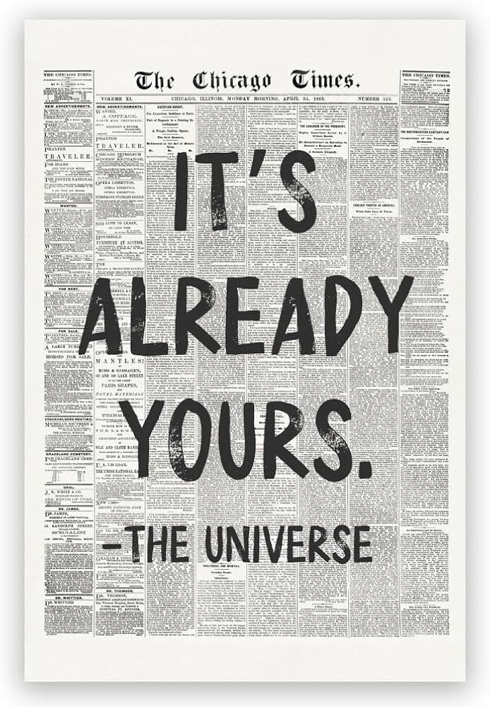 Black Retro Newspaper Posters Positive Affirming Trendy Wall Art Painting IT'S ALREADY YOURS. THE... | Amazon (US)