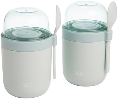 Tasty Travel Snack Cups with Spoons, On-The-Go Snacking, Divided Compartments, Great for Nuts, Ce... | Amazon (US)