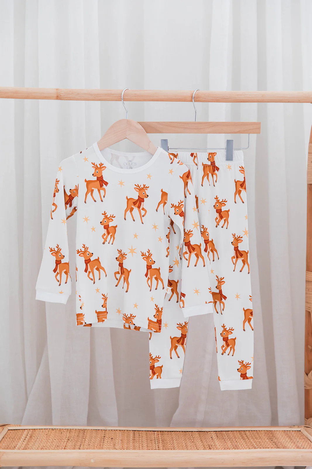 Toddler Reindeer Run Two-Piece Loungewear Set | Reindeer Print Christmas Pajamas | Ollie's Day