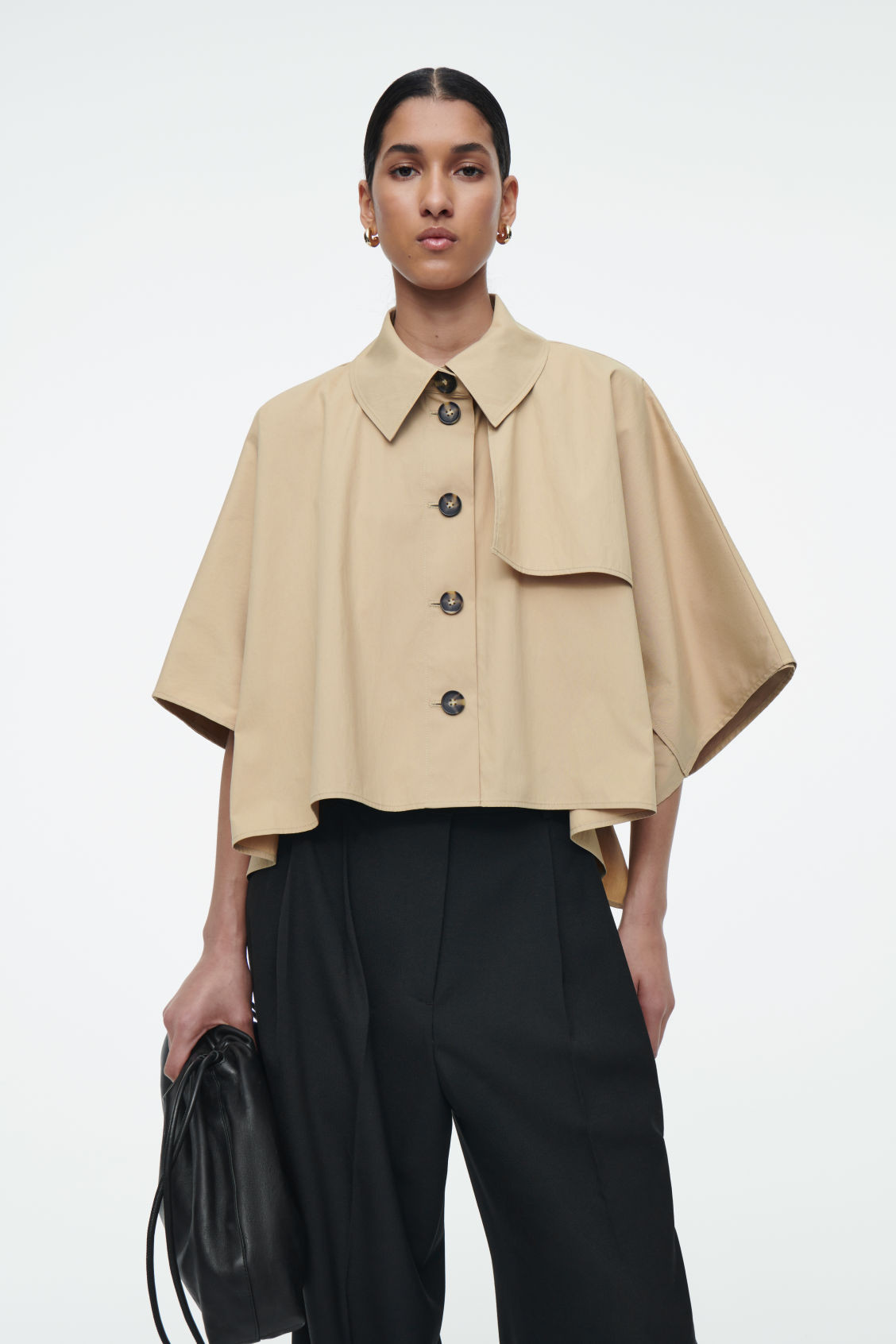 CROPPED TRENCH COAT CAPE - LIGHT BEIGE - Coats and Jackets - COS | COS (US)