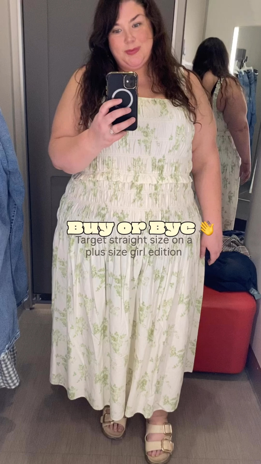 I was pleasantly surprised by almost everything I tried on. 

I am typically a 2x, 26w on bottom. 
Everything shown here is a XXL, except the jeans are 26w. 
- The green and white dress is stunning. Drop waists are usually weird on me and I was completely shocked at how good this one looked.
- The brown gingham dress is gorgeous. But had no give, they do offer larger sizes online. So I would order a 2x
- The brown top is here not there. The proportions feel a tad off. Would love to try a 2x
- The jeans are almost perfect, had a little gap in the back. But I would definitely still buy them.
- The brown gingham jacket was amazing. My favorite item that I have tried on so far this season.
