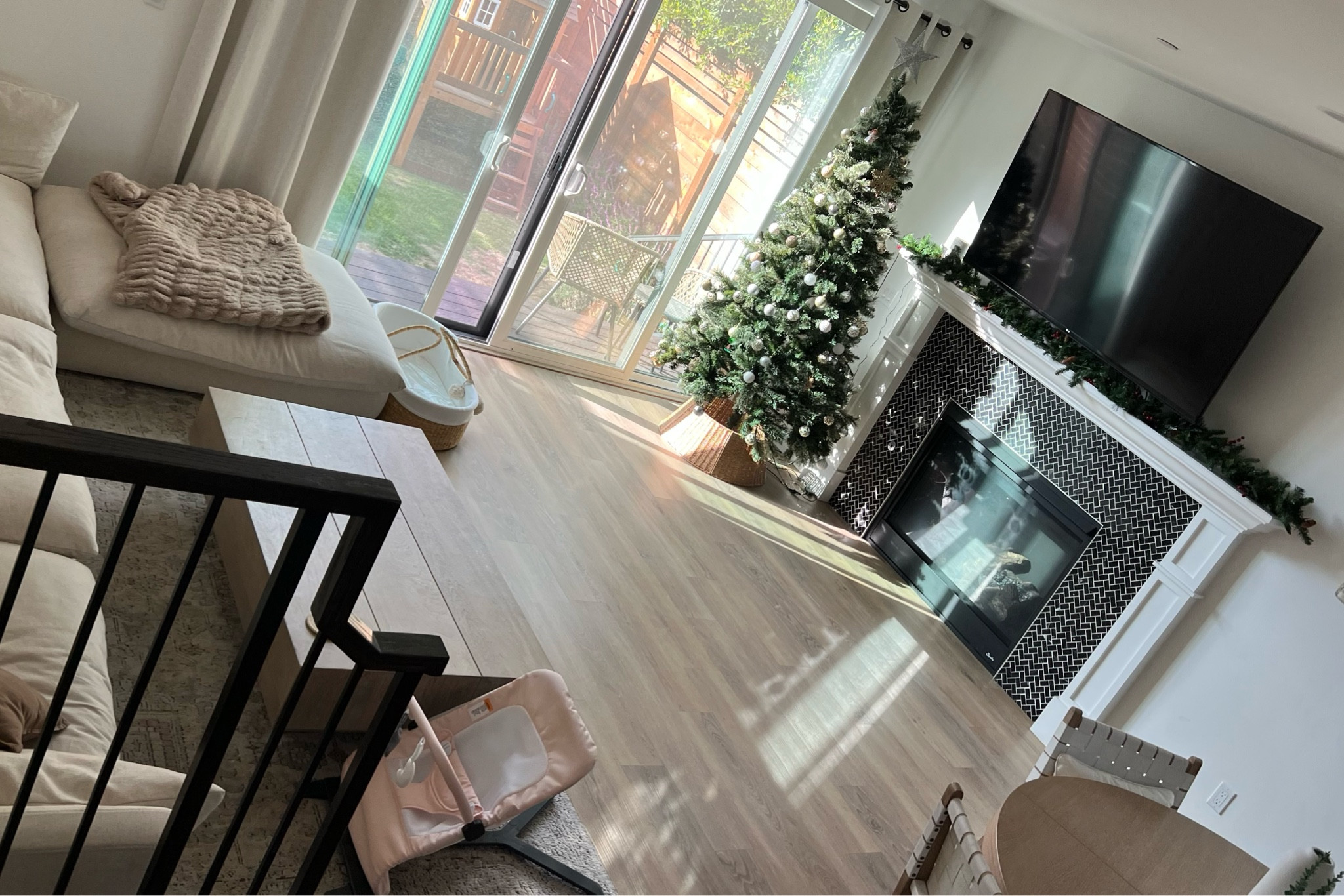 Living room looking baby ready and Christmas cozy 🥰 

#LTKhome #LTKbaby #LTKSeasonal