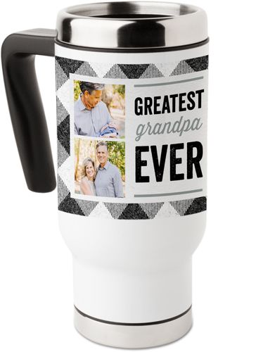 Greatest Grandpa Check Travel Mug with Handle | Shutterfly