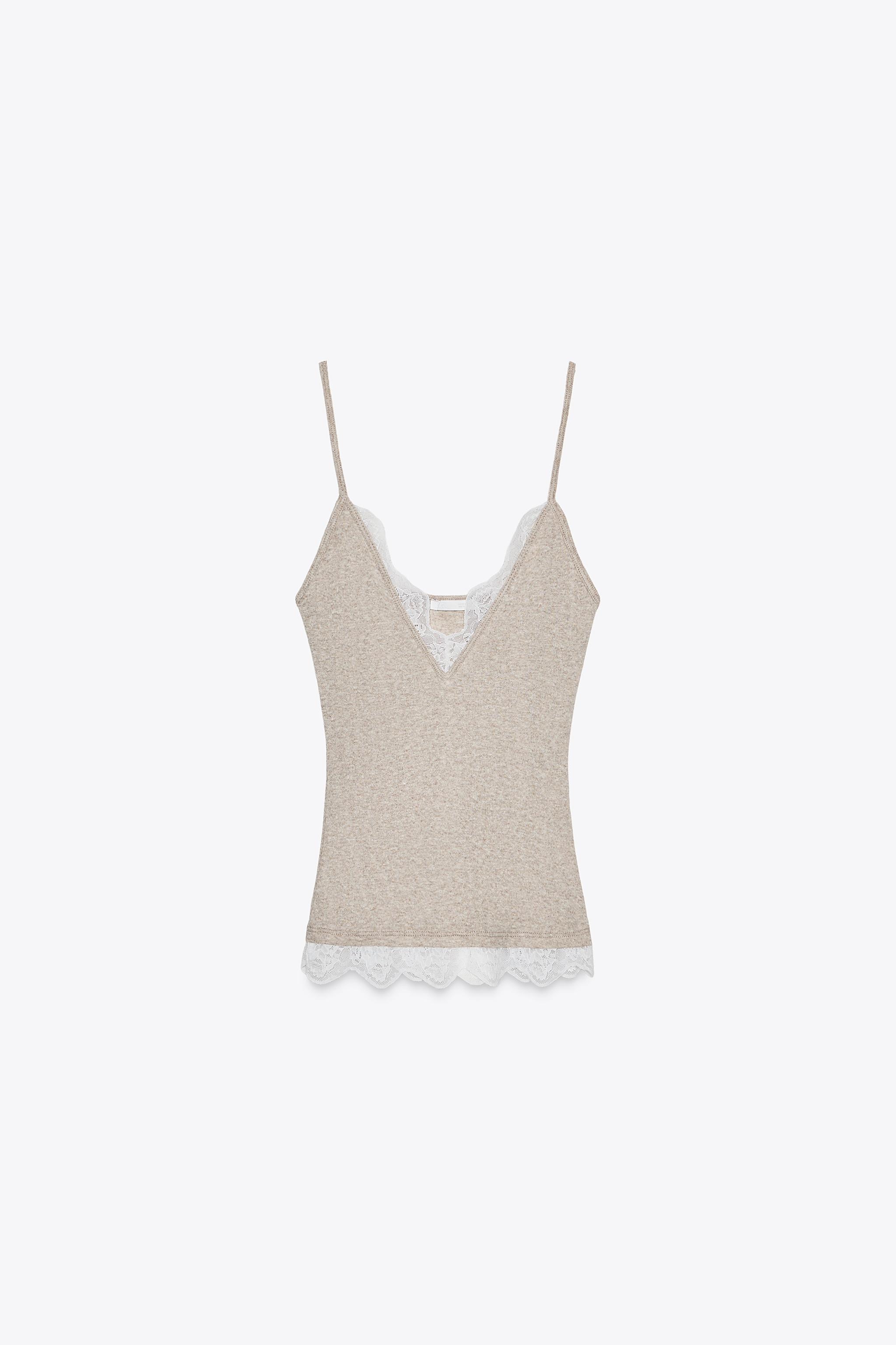 LACE STRAPPY TOP | Zara UK