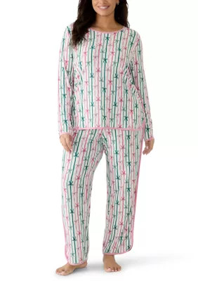 Women's Long Sleeve Shirt, Shorts and Pants Pajama Set | Belk