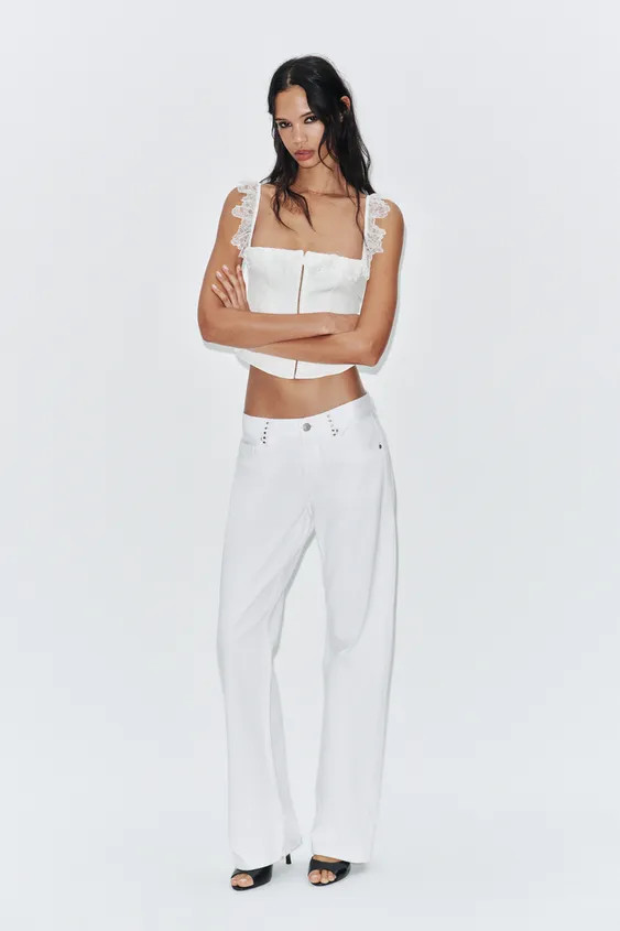 CORSETRY-INSPIRED LACE TOP | Zara UK