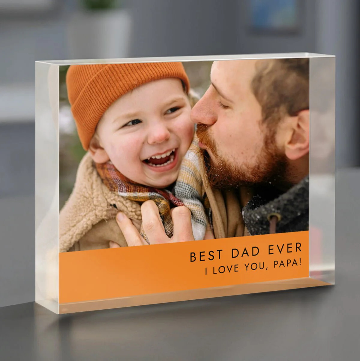 Personalized Acrylic Photo Block for Dad – Custom Picture Print, 1-Inch Thick | HomeWetBar.com