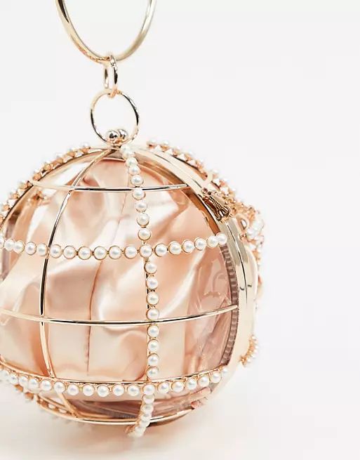 ASOS DESIGN cage sphere clutch bag with embellishment | ASOS (Global)