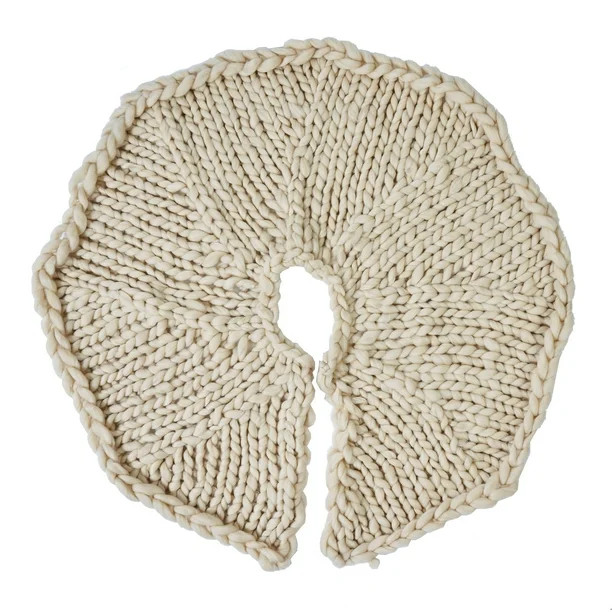 Holiday Time Nature's Noel Cream Knit Christmas Tree Skirt, 48-Inch Diameter - Walmart.com | Walmart (US)