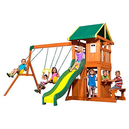 Backyard Discovery Oakmont All Cedar Wood Playset Swing Set | Amazon (US)