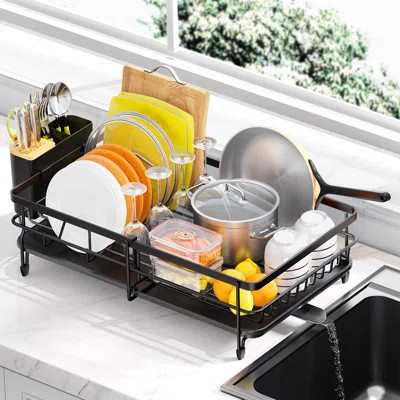 Stainless Steel Kitchen Dish Rack, Adjustable Dish Drying Rack,Plate Rack,Extra Large Capacity Dish Drainer | Wayfair North America