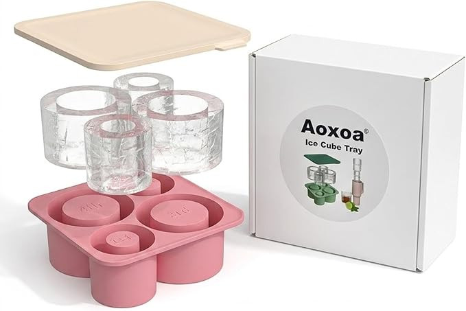 Large Silicone Ice Cube Tray for 20-30-40 oz Tumbler Cup, Slow Melting Ice Mold with Lid, Easy Re... | Amazon (US)
