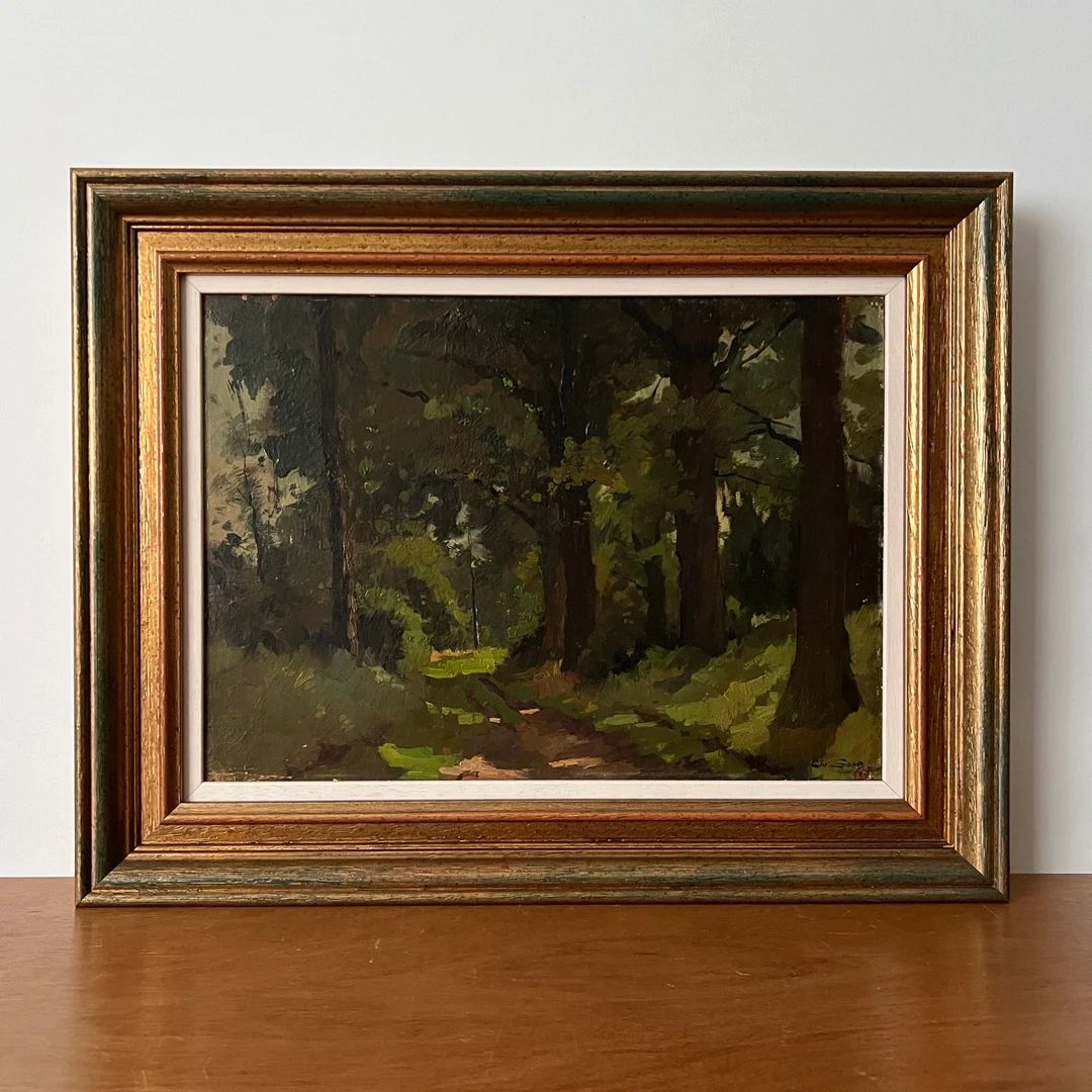 Antique Landscape Oil Painting, Moody Landscape, Country Landscape, Wooded Landscape, Forest Land... | Etsy (US)