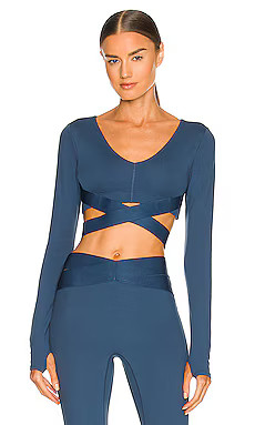 Le Ore Corso Crossover Long Sleeve Top in Night from Revolve.com | Revolve Clothing (Global)
