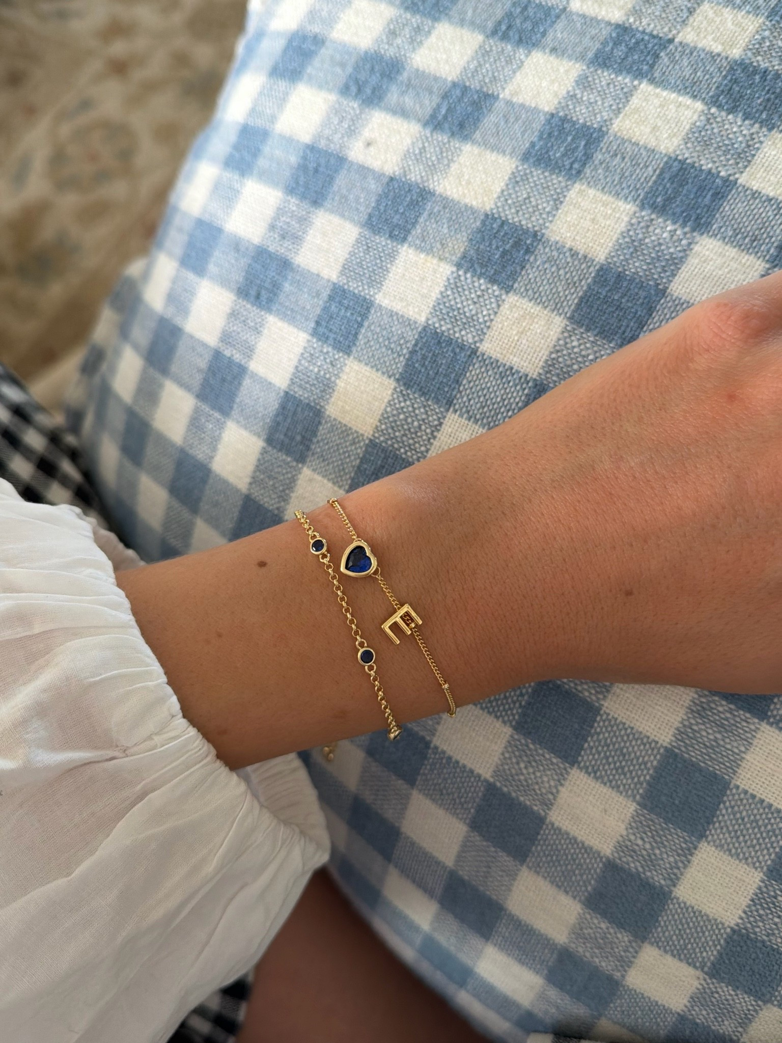 Birthstone initial bracelet 💙

#LTKgrwm #LTKdayinmylife #LTKootd