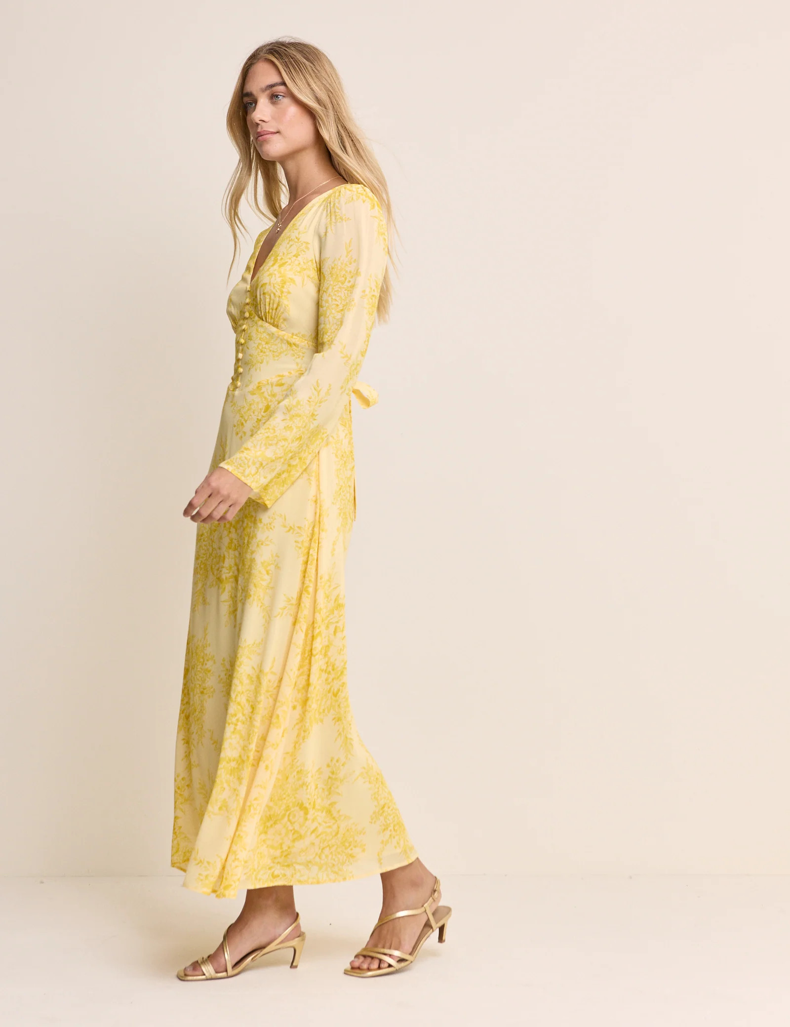 Yellow Floral Karolina Midi Dress | Nobody's Child