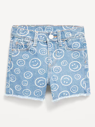Printed High-Waisted Frayed-Hem Jean Shorts for Toddler Girls | Old Navy (US)