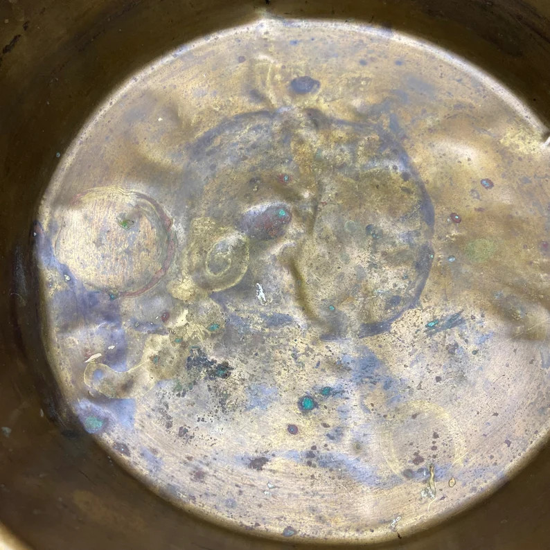 Large Brass Pan With Two Brass Handles 12.5 Diameter X 4.25 High Beautiful PATINA - Etsy | Etsy (US)