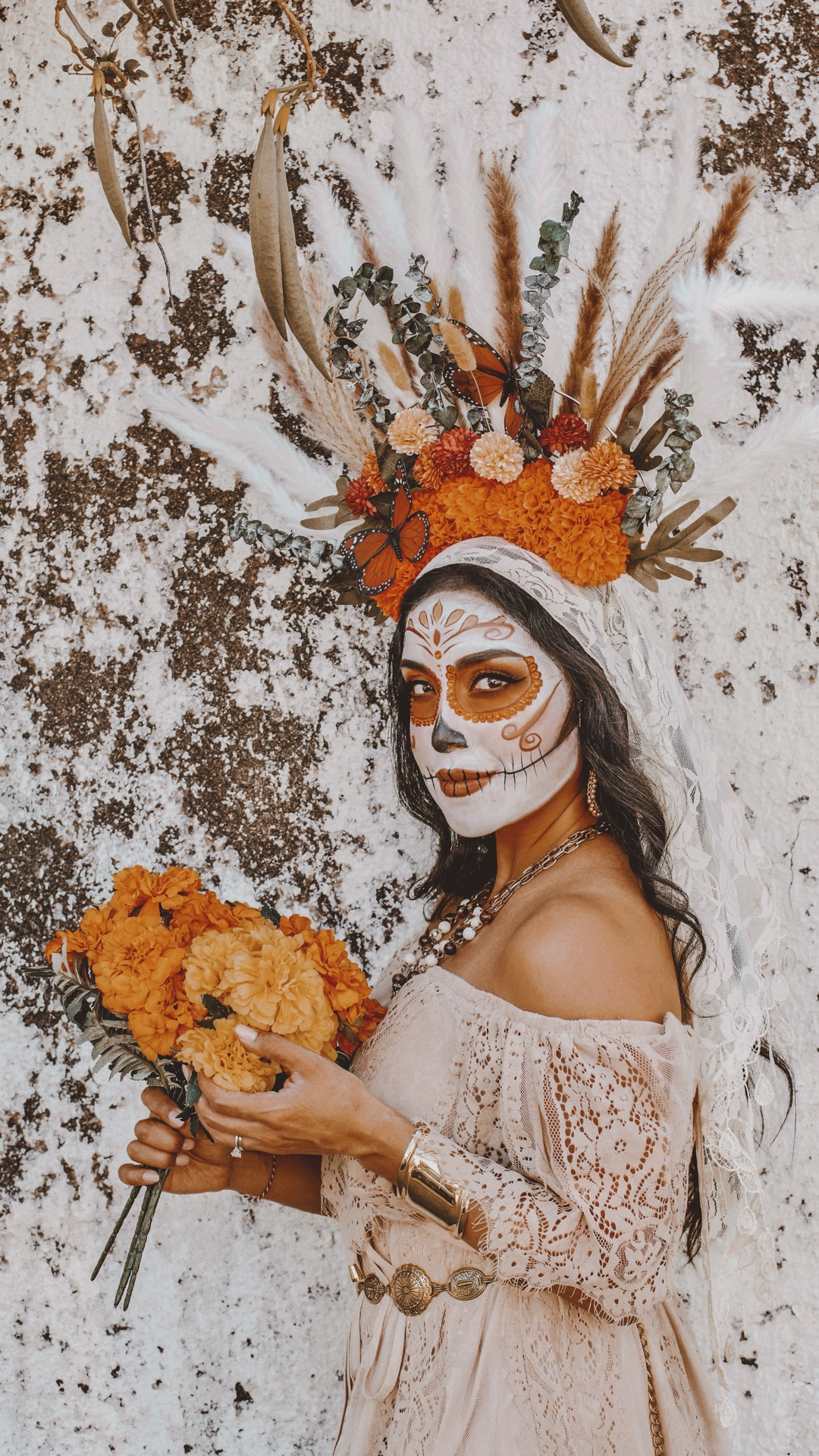 The making of the headpiece is the fun part. 💀🪦🥀🌹
